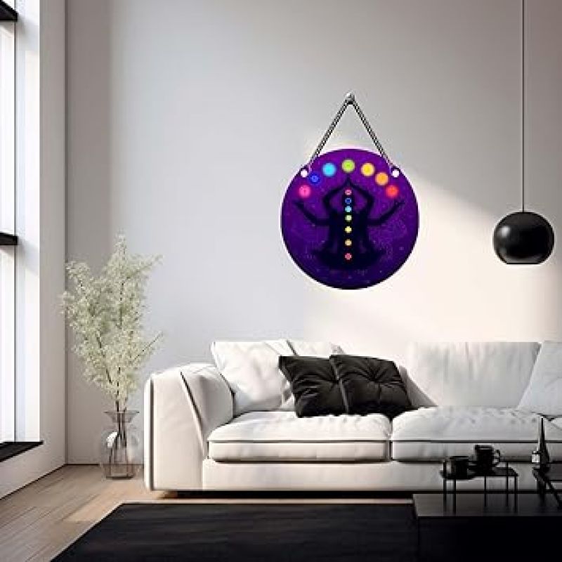 7 Chakra Wall Hanging For Yoga Meditation Good Luck and Positive Energy Positive Vibes Bedroom, Living Room, Office Wall Decor Vastu Decoration Home Wall Art